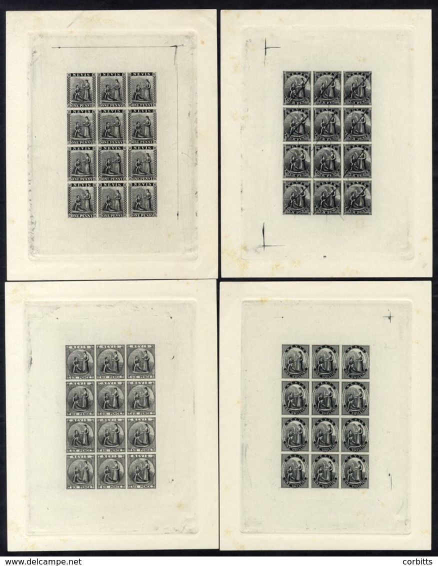 1861 1d, 4d, 6d & 1s - Set Of Four Sheetlets Of Twelve Plate Proofs In Black Reprinted By The Royal Philatelic Soc. In 1 - Sonstige & Ohne Zuordnung