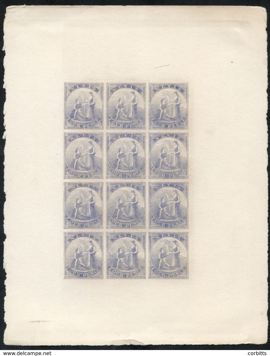 1862 (July) Recess, Imperf Colour Proof On Thick Card, 4d Violet-grey Complete Sheet, Fine. - Sonstige & Ohne Zuordnung