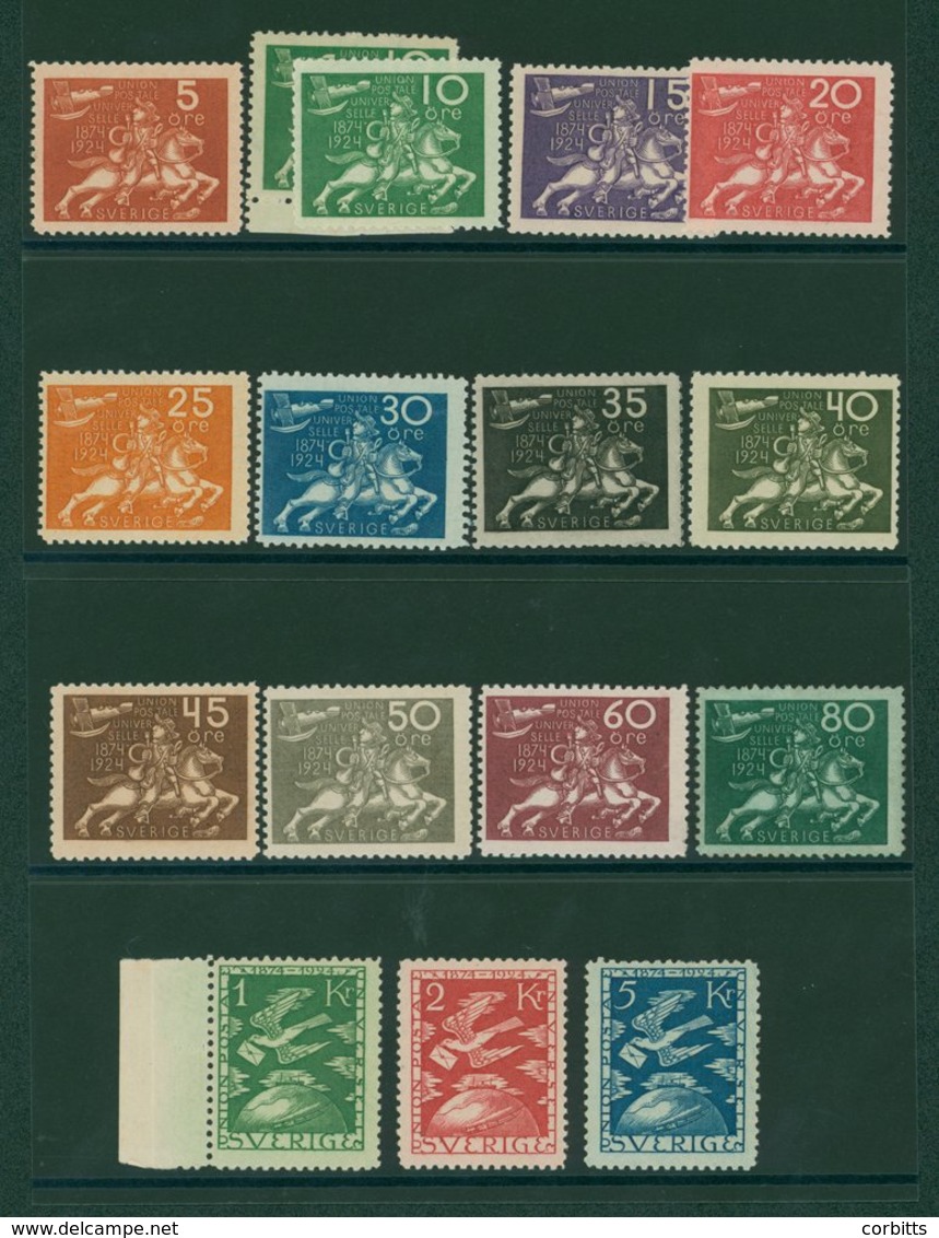 1924 50th Anniv Of UPU Set, All UM Except 30ore Hinged, SG.161/175 & SG.162a. Cat. £828. (16) - Sonstige & Ohne Zuordnung