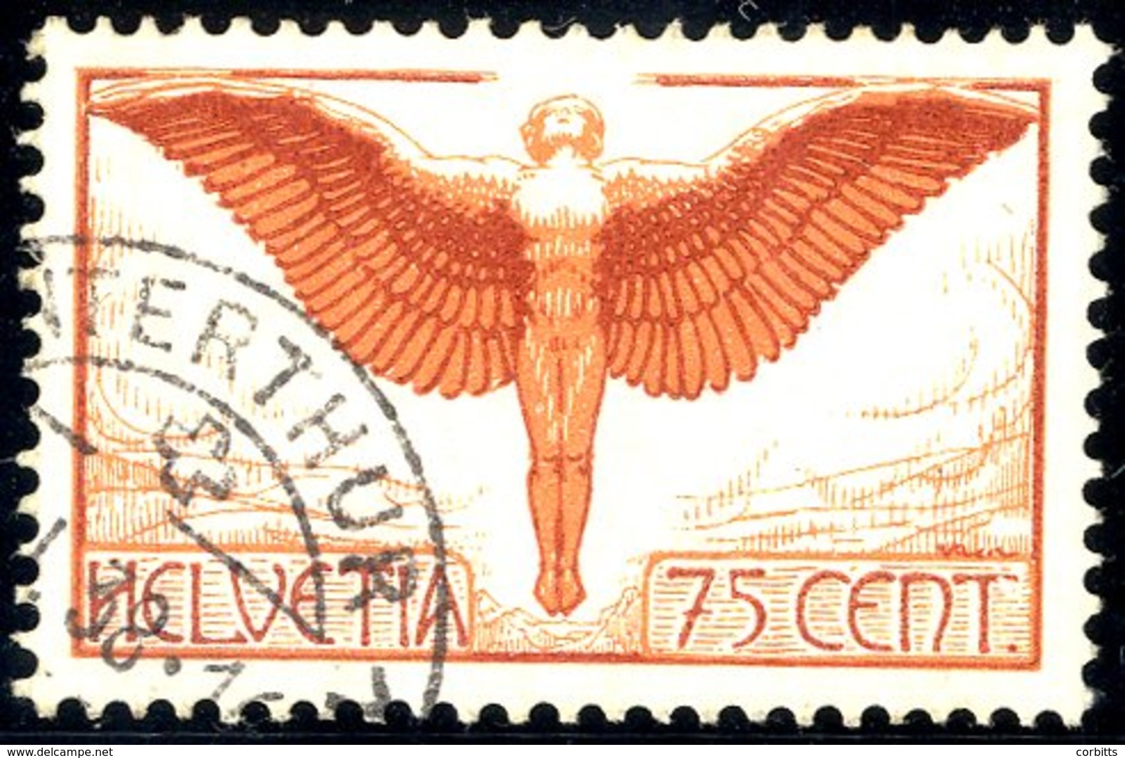 1923 75c Red-orange 'Air' On Chalky Paper VFU, SG.326a, RPS Cert. States Cancelled By Favour. - Sonstige & Ohne Zuordnung