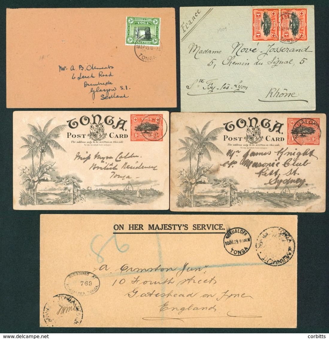 1897-later Assembly Of Covers And 1905 1d Ovava Tree Pictorial Postcards Used To Sydney Or Locally, 1909-15 Covers Frank - Sonstige & Ohne Zuordnung