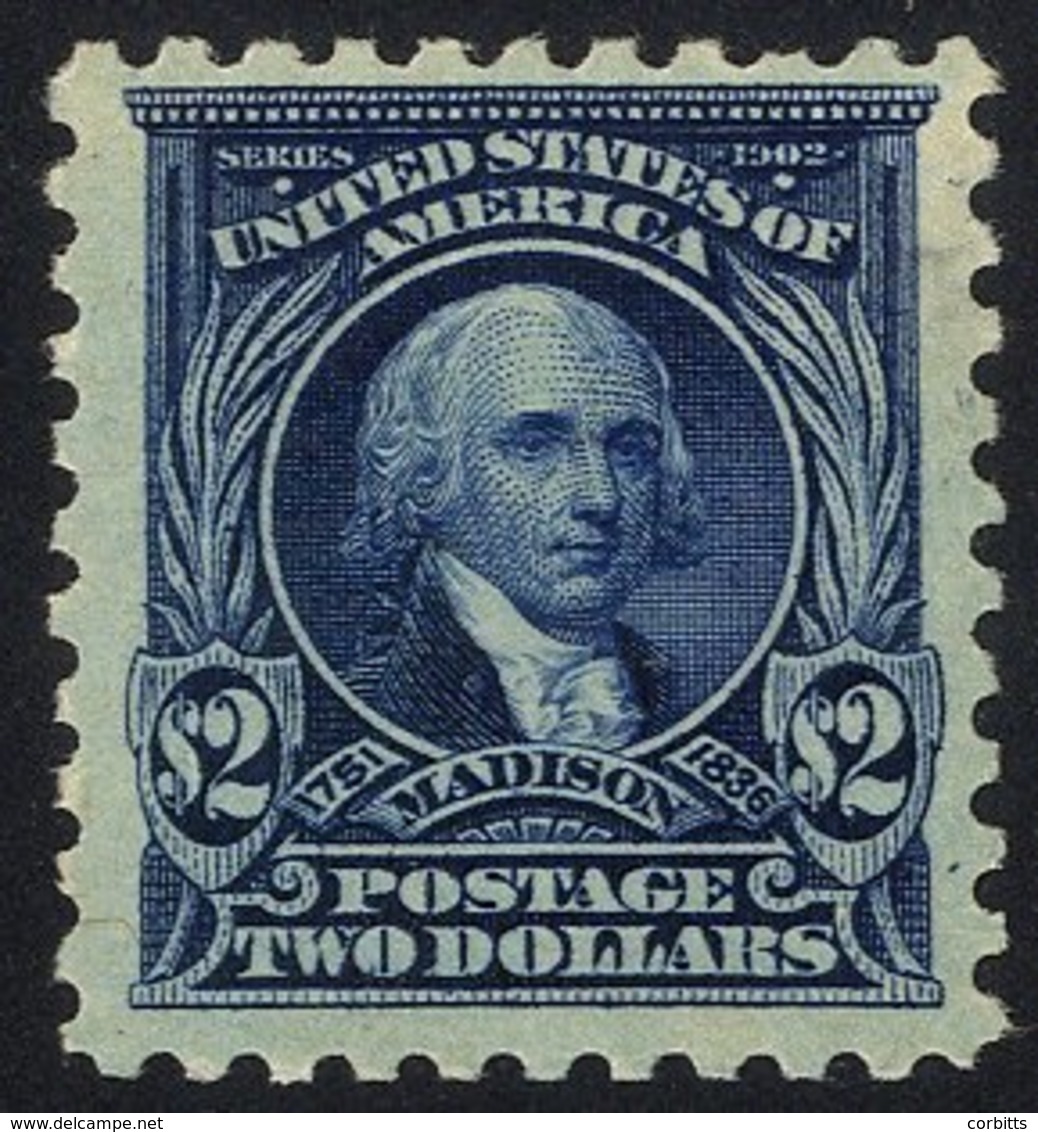 1917 $2 Deep Blue (Madison) M Single Short Perf At Top, SG.485. Cat. £275. (1) - Sonstige & Ohne Zuordnung