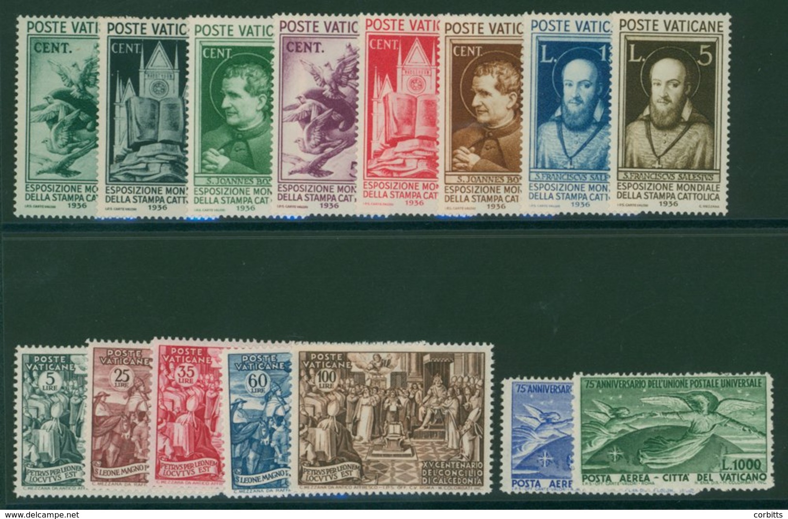 1936 Catholic Press Set M, SG.47/54, 1949 UPU Set UM (gum Lightly Toned), SG.149/50, 1951 Council Of Calcedeonia Set UM, - Sonstige & Ohne Zuordnung