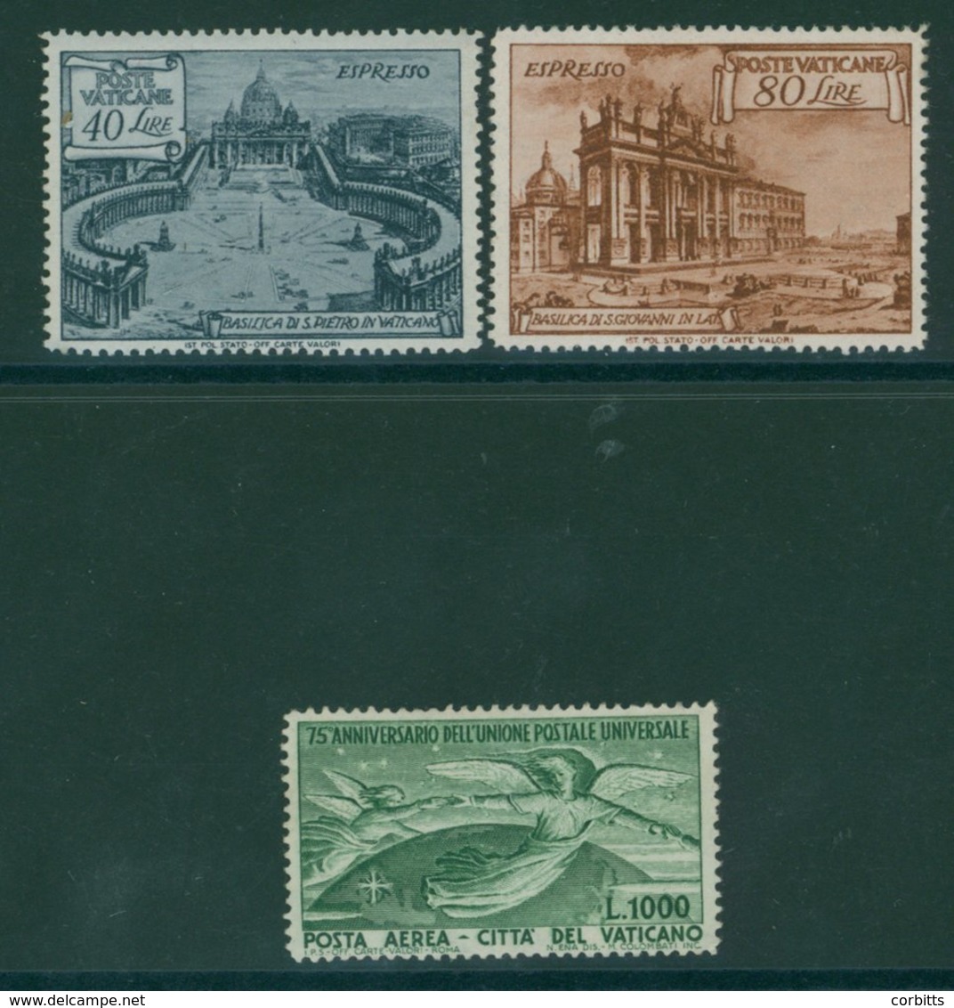 1949 Express Letter Set, UM, SG.E149/150, 1949 Air, UPU 1000f Green UM, SG.150. Cat. £291. (3) - Autres & Non Classés