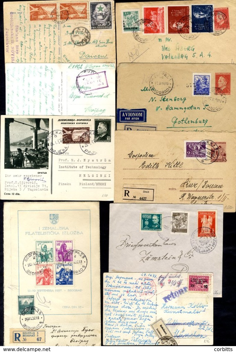 1937-50's Range Of 48 Covers, Cards & Some Duplicated Stationery, A Variety Of Frankings Incl. Single & Multiple, Noted  - Autres & Non Classés
