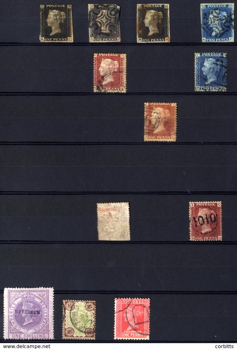 1840-1970 Range In A Stock Book Incl. 1840 1d (3) Faults, 2d (3 Margins) KEVII Set To 2/6d M, 1911 1d Downey Head Imperf - Sonstige & Ohne Zuordnung