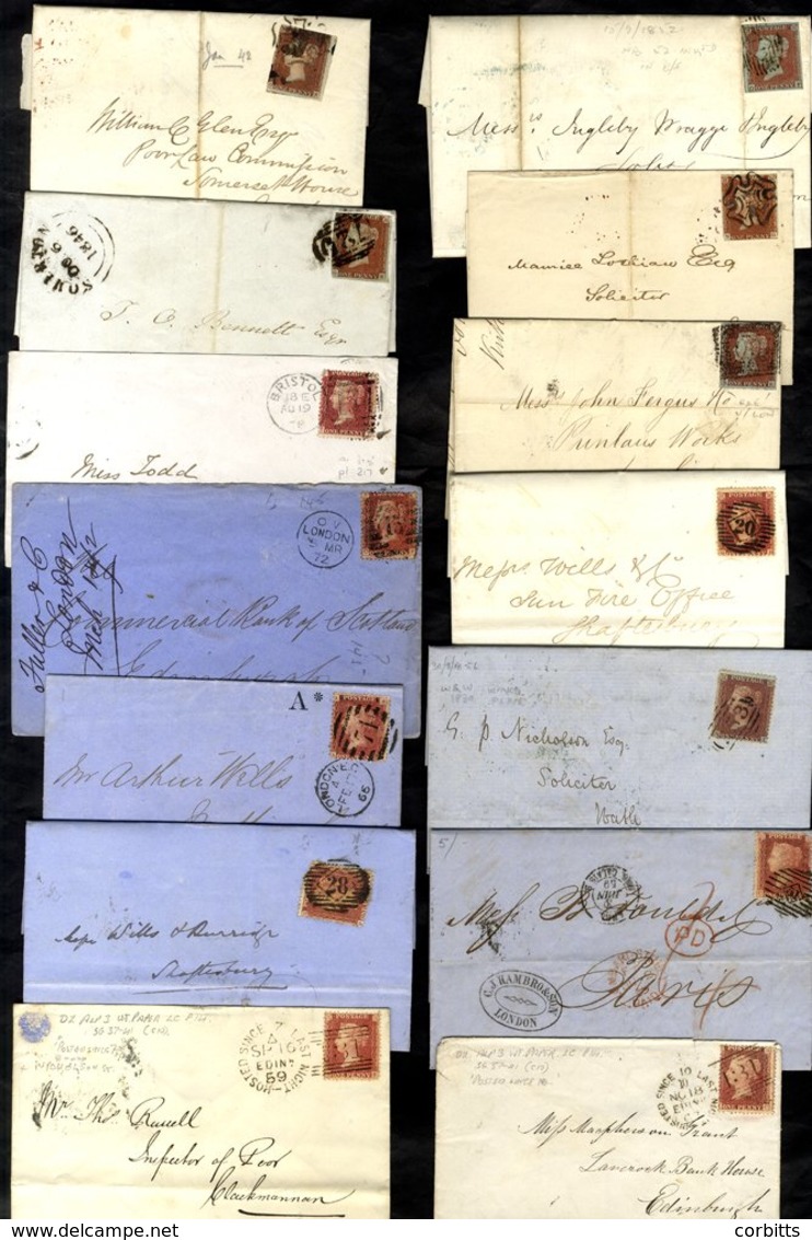 Accumulation Of 1841 1d Values (146) + 15 On Cover, A Few Are Four Margined, Condition Very Mixed, A Few Perf 1d Values  - Sonstige & Ohne Zuordnung