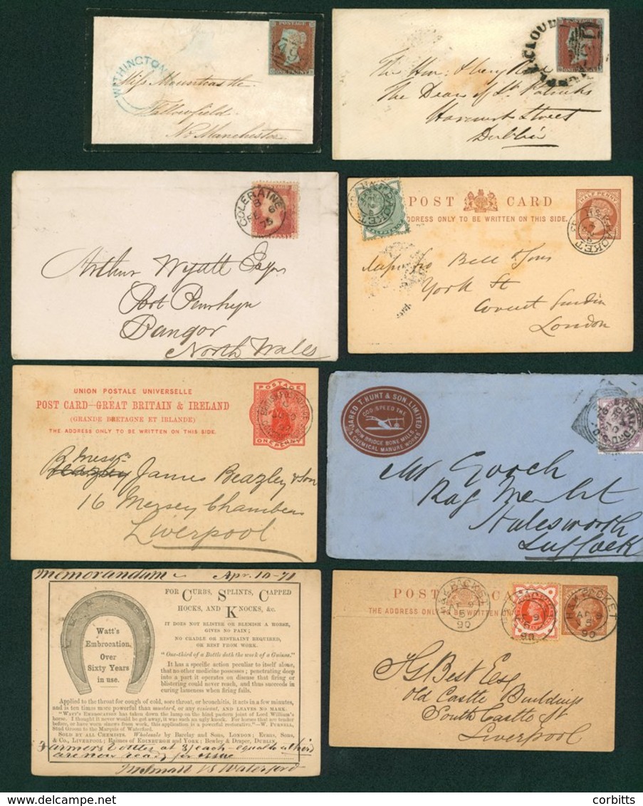 1841-1951 Varied Range Of Mainly QV Covers (45) Incl. 1841 EL Edinburgh To London Franked Red From Black Pl. 5 - Four Go - Sonstige & Ohne Zuordnung