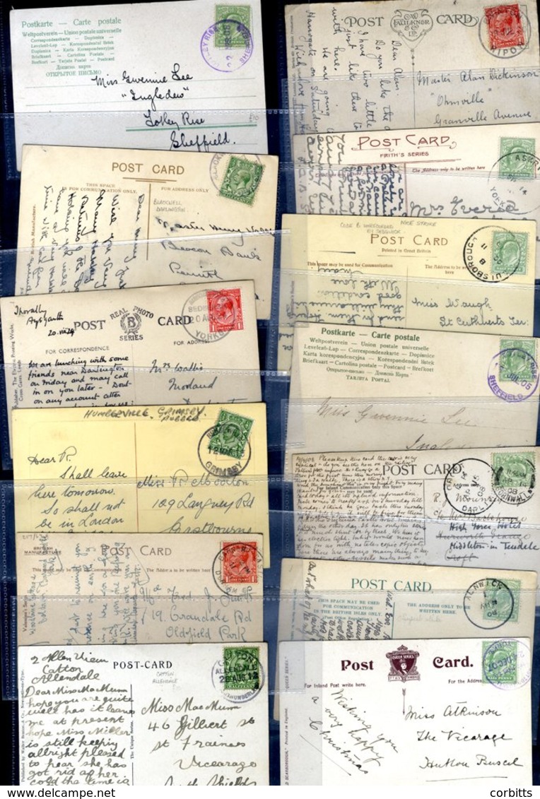 NORTH EASTERN TEMPORARY DATE STAMPS 1905-20 Selection Of 13 Skeleton Or Scarcer Rubber Cancels On PPC's. - Sonstige & Ohne Zuordnung