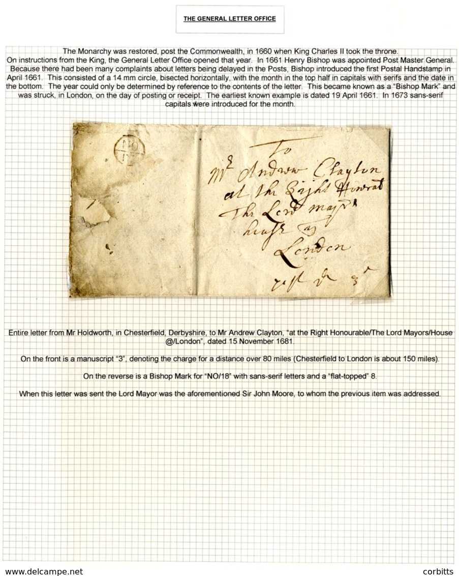 LONDON Early Letters: 1681 EL Chesterfield To London Endorsed 'post Pd 3d’ And 1709 London Local EL With '2’ Charge - La - Sonstige & Ohne Zuordnung