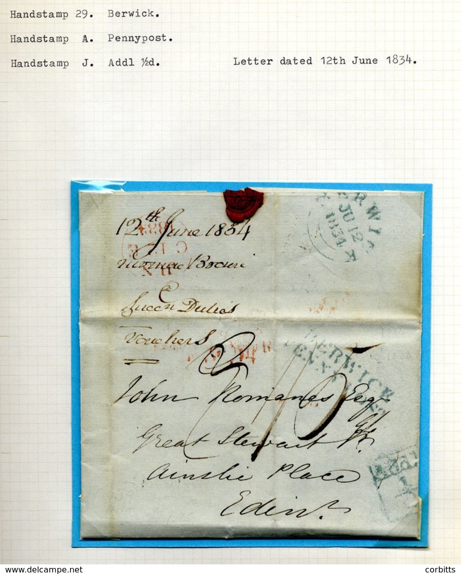 NORTHUMBERLAND - BERWICK UPON TWEED 1743-1883 Collection Of Covers Written Up & Presented In Two Multi Ring Albums Comme - Sonstige & Ohne Zuordnung