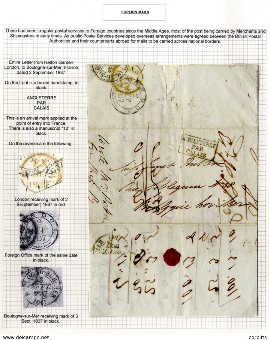 C1814-1900 With Pre-stamp Letters To The Continent Incl. France (8) - One With 4d Stamp), 6d Covers To Spain (2) & Berli - Sonstige & Ohne Zuordnung