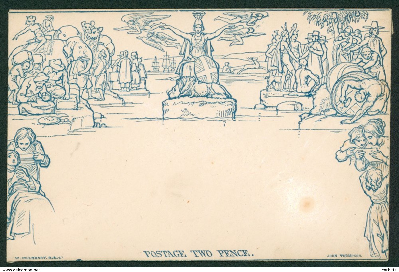 1840 Twopence Envelope A198 Unused, Slight Tone Spot At Lower Left. - Sonstige & Ohne Zuordnung
