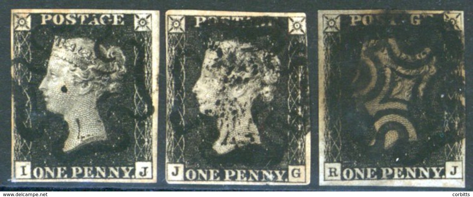 UNPLATED IJ Fine Four Margins, JG Clear Margins, Fault At Base, RJ Four Margins Heavy Cancel, All Cancelled In Black. (3 - Sonstige & Ohne Zuordnung