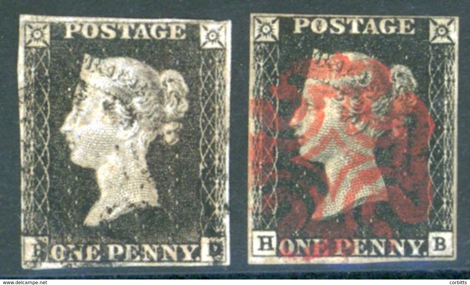 Plate 3 BD, Clear To Good Margins, Indistinct Black MC, Plate 4 HB, Clear To Good Margins Red MC. (2) - Sonstige & Ohne Zuordnung