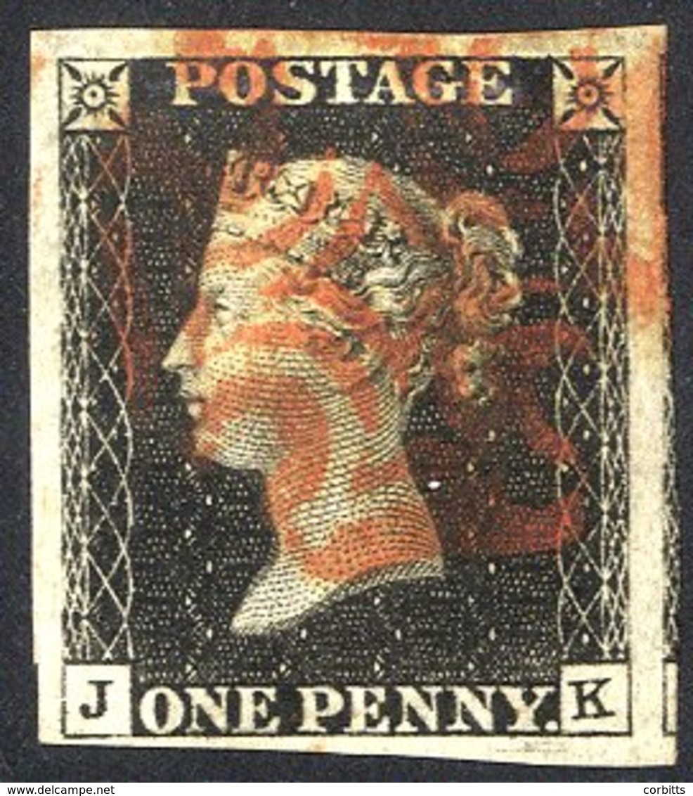 Plate 4 JK, Mainly Huge Margins, Portion Of Adjoining Stamp Visible At Right Side, Fine Red MC. (1) - Sonstige & Ohne Zuordnung