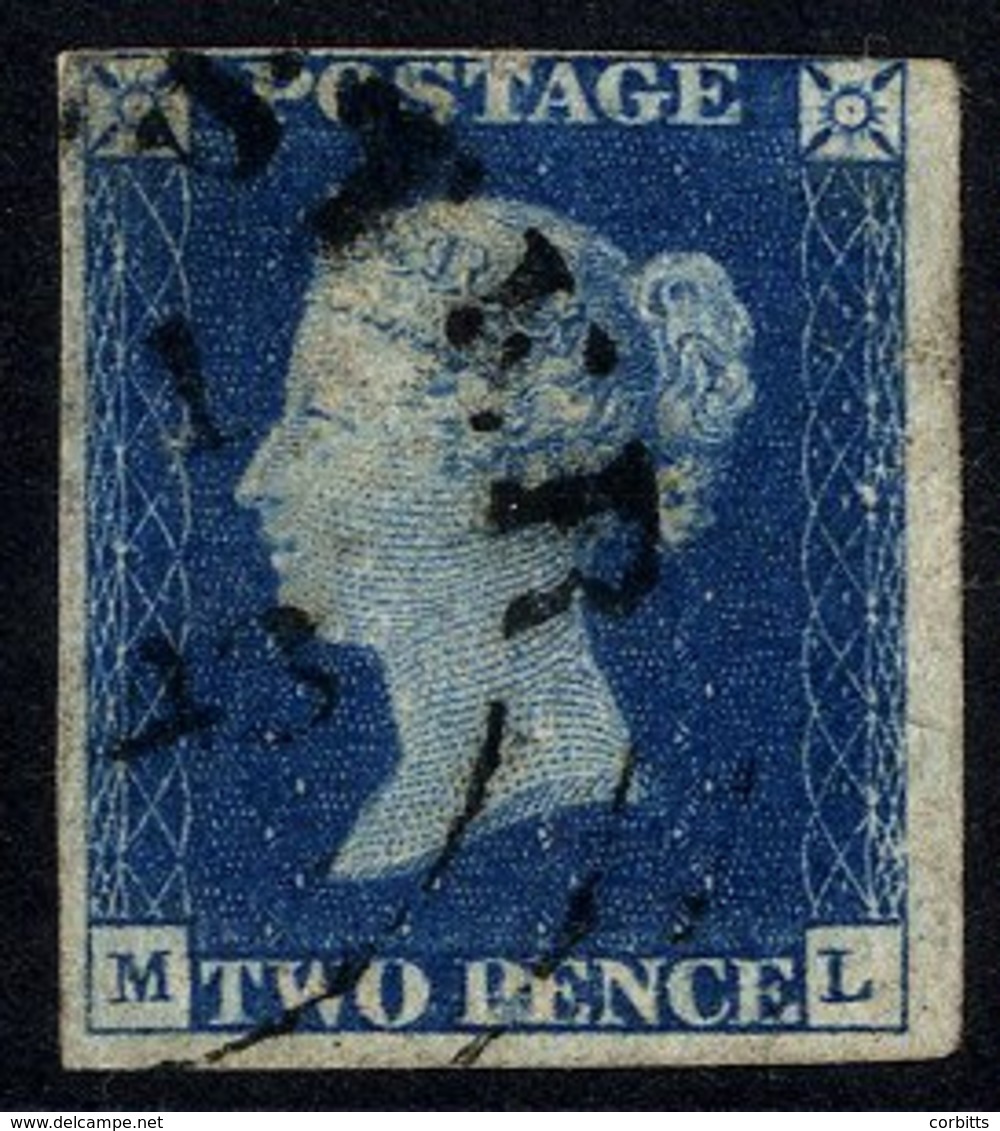 Plate 2 ML, Cut To Large Margins Cancelled By Circular Town Datestamp, Quite Attractive With Clear Profile, Tiny Fault A - Sonstige & Ohne Zuordnung