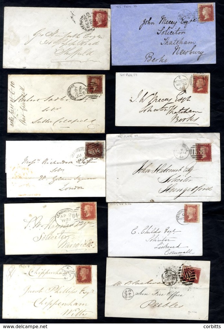 1857-68 Range Of 1d Stars Covers (47) With A Variety Of Mainly Different English Duplex Cancels, Noted - Birmingham, Glo - Sonstige & Ohne Zuordnung