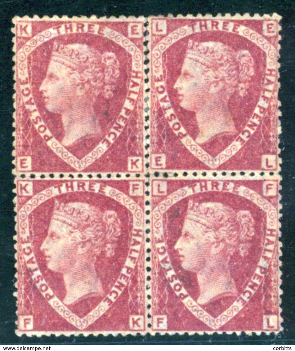 1870 1½d Lake Red Plate 1 Fresh O.g. Block Of Four (2 X UM) Lett EK/FL, Single Pulled Perf At Right Side, Some Slight Se - Sonstige & Ohne Zuordnung