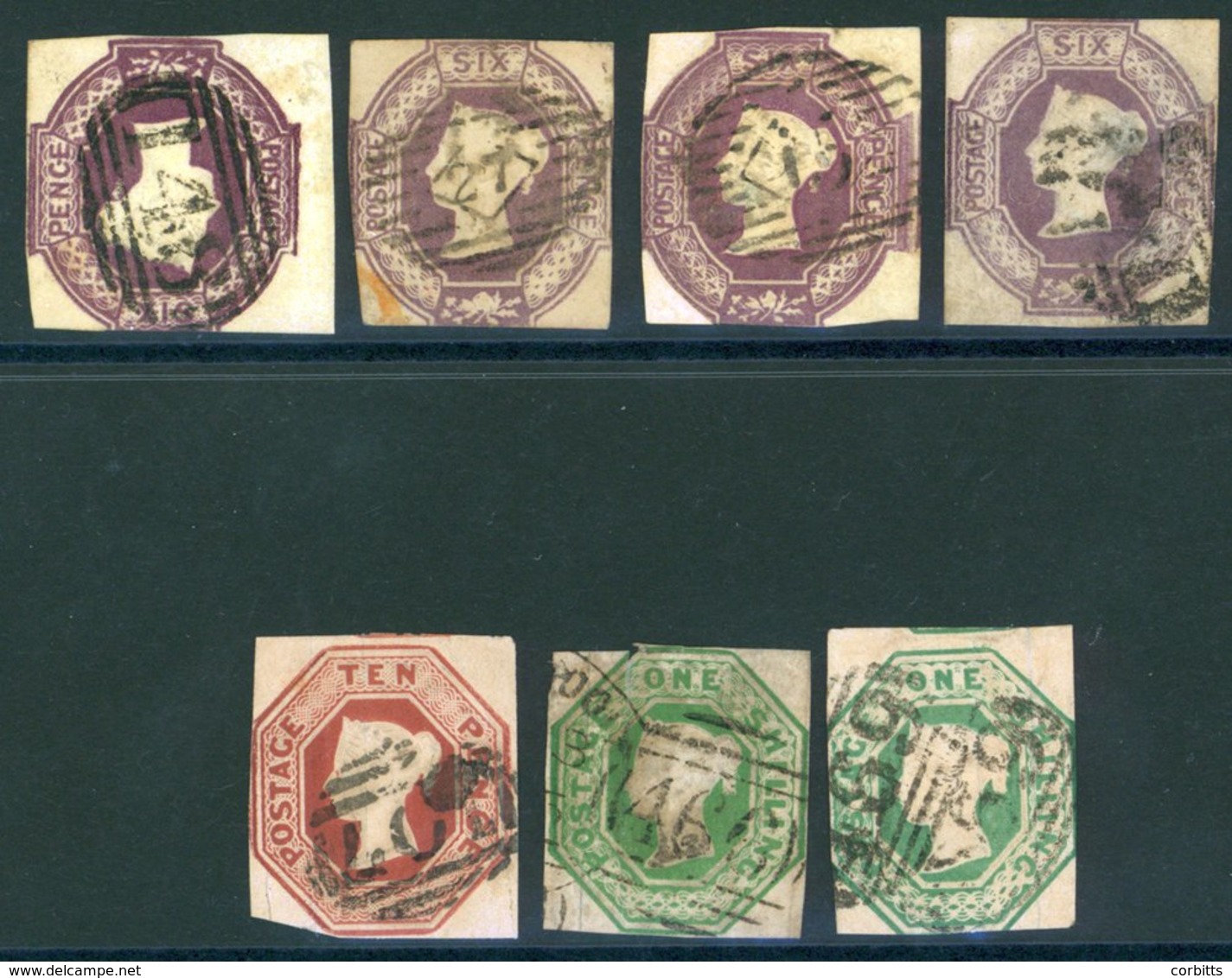 1847-54 6d (4) Incl. Inverted Wmk, 10d & 1s (2), Mixed Grades. - Sonstige & Ohne Zuordnung