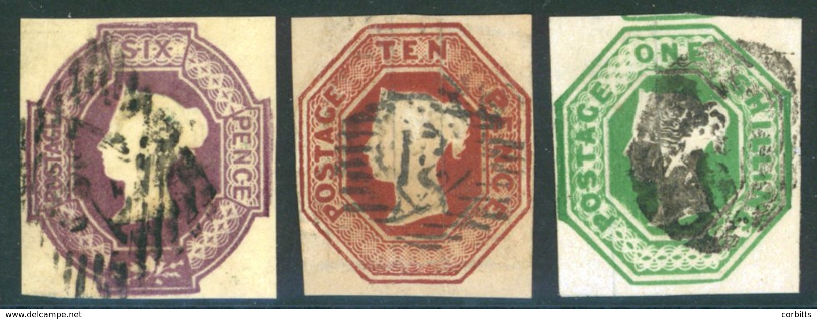 1847-54 6d, 10d & 1s Decent U Set, From SG.54/60. - Sonstige & Ohne Zuordnung