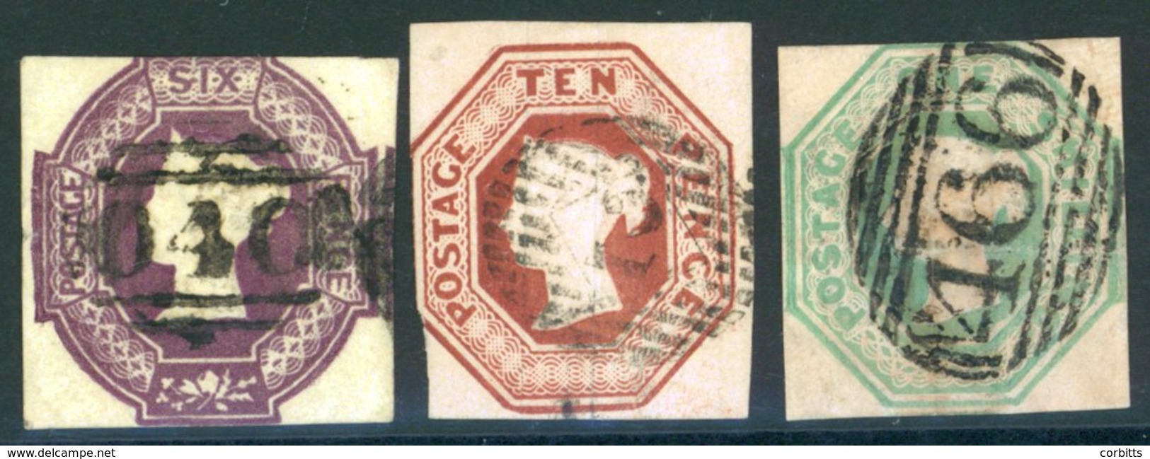 1847-54 6d, 10d & 1s Av - Good U Set, From SG.54/60. (3) - Sonstige & Ohne Zuordnung