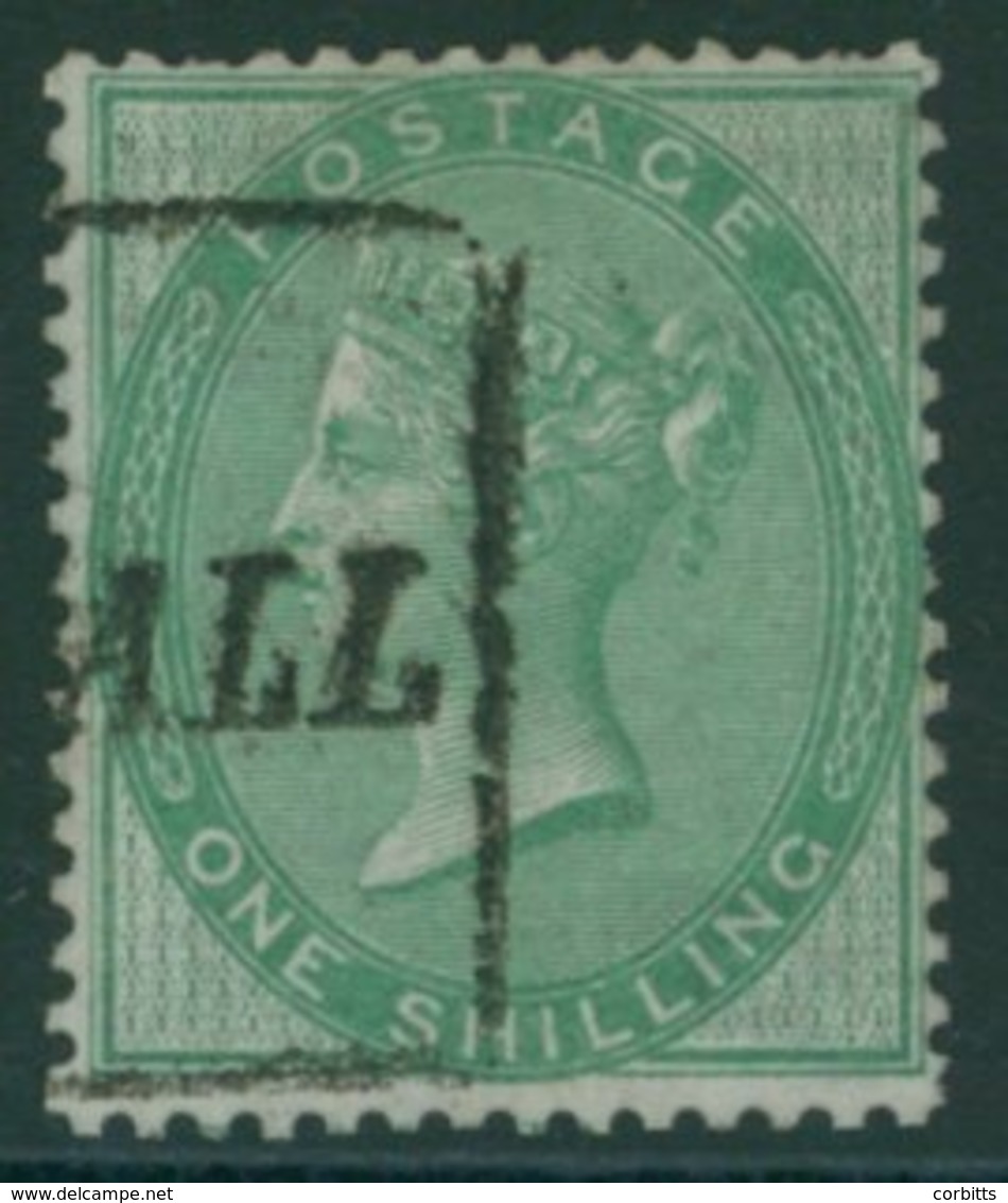 1856 Wmk Emblems 1s Deep Green Cancelled By Part Scots Local, Fresh Colour, Odd Short Perf At Top. SG.71. Cat. £550. (1) - Sonstige & Ohne Zuordnung