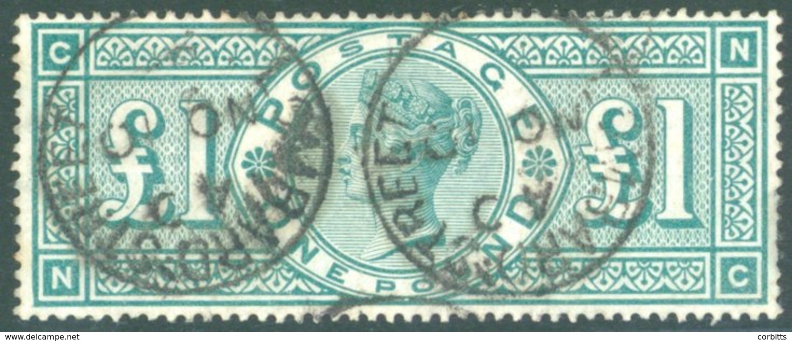 1891 £1 Green NC, VFU With Lombard St C.d.s. SG.212. - Sonstige & Ohne Zuordnung