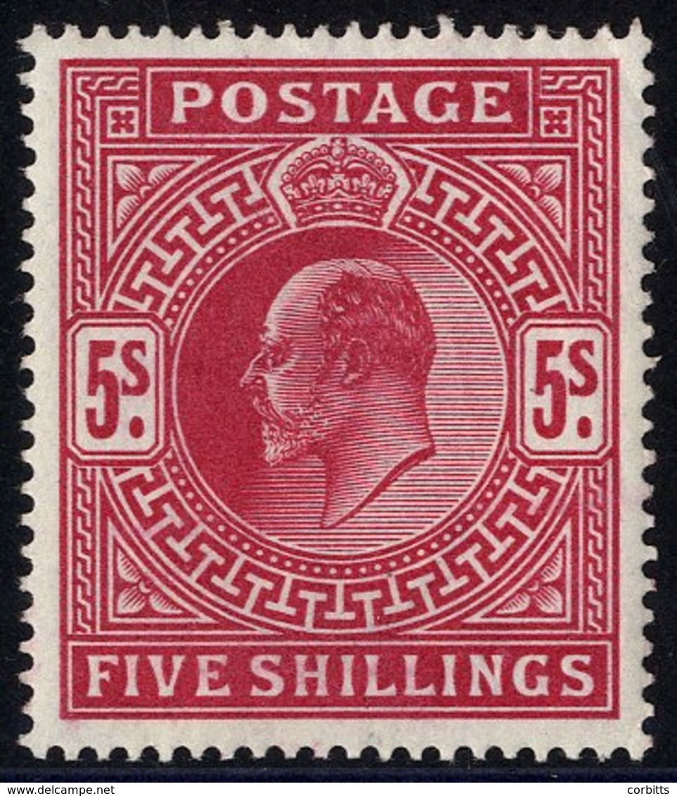 1912 5s Carmine, Fine M, Light Corner Crease. SG.318. (1) - Sonstige & Ohne Zuordnung