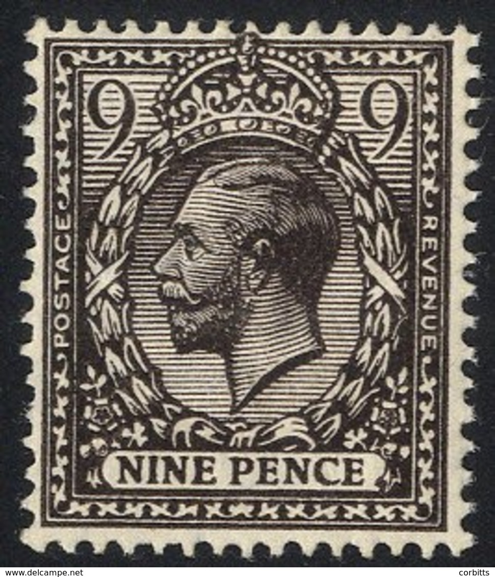 1912 9d Very Deep Agate, Fine M, Spec.N29 (4), RPS Cert (2010) - Shows Pair. Cat. £700. (1) - Sonstige & Ohne Zuordnung