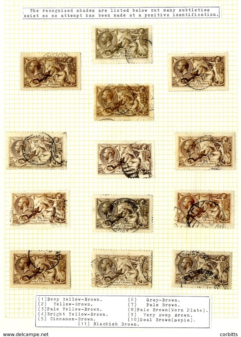 1915 DLR, U Selection On Leaves With 2/6d (26) - Incl. A Vertical Strip Of Three, 5s Bright Carmine, 5s Carmine Red & 5s - Sonstige & Ohne Zuordnung