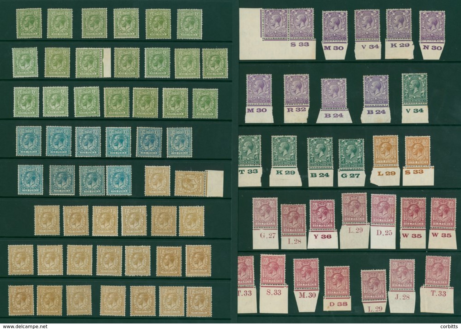 1924 Duplicated M Ranges On Hagner Leaves Comprising ½d (100), 1d (25), 1½d (95), 2d (26), 2½d (15), 3d (21), 4d (25), 5 - Sonstige & Ohne Zuordnung