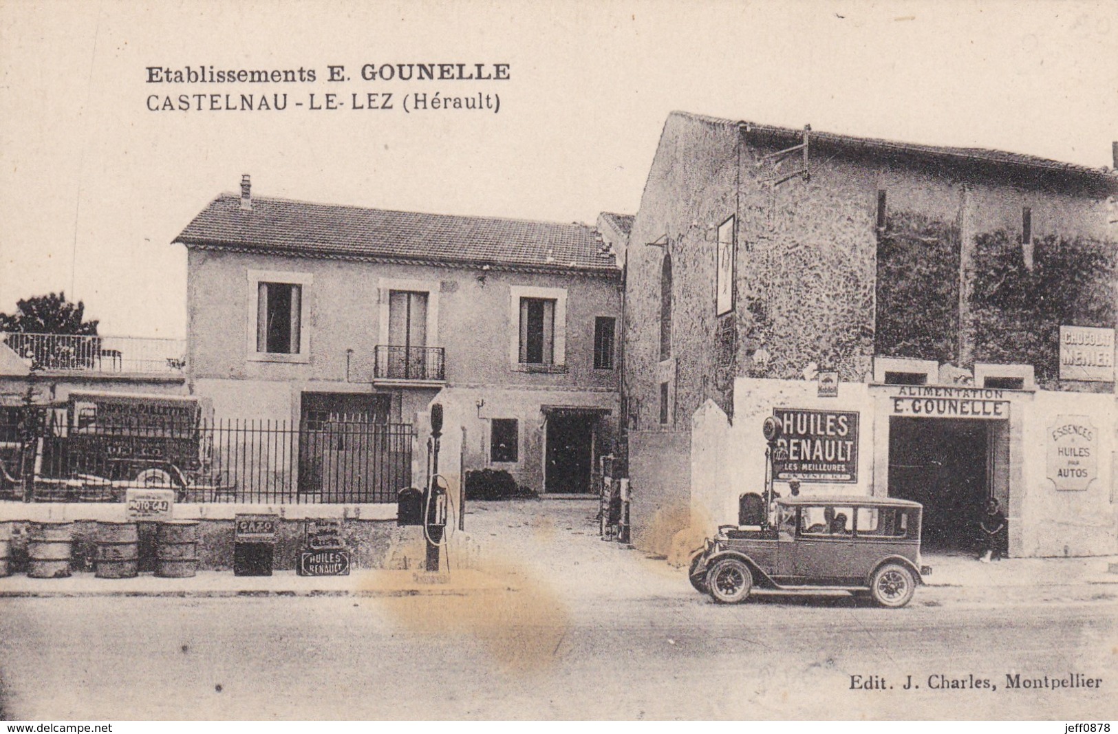 34 - HERAULT - CASTELNAU LE LEZ - Garage - Automobiles - Etablissements E. GOUNELLE - Très Bon état - Castelnau Le Lez
