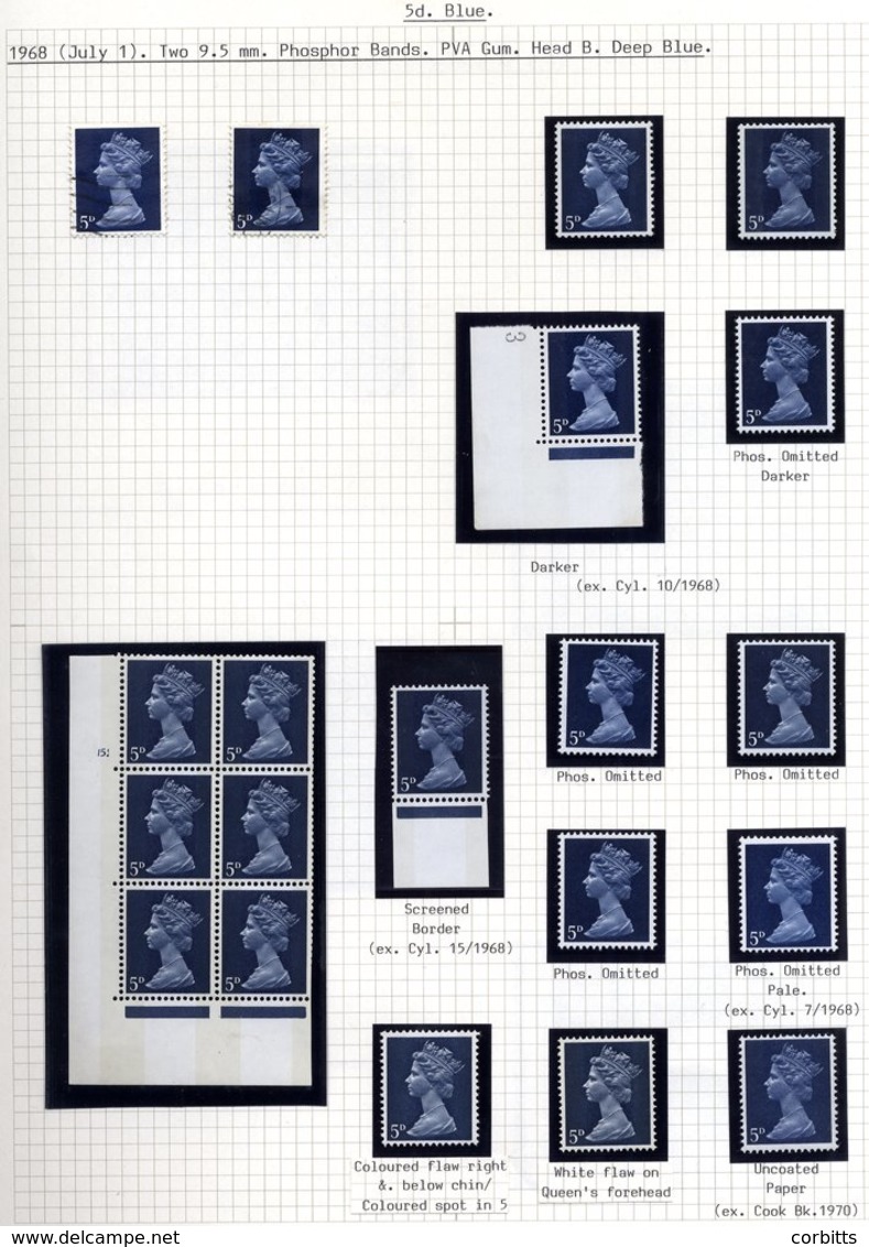 1967-70 Sterling Machin Collection Housed In A Multi Ring Album, Written Up With Values From ½d To £1, Semi Specialised  - Autres & Non Classés