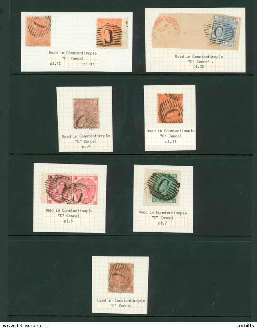 BRITISH LEVANT Constantinople Range Of GB Surface Printed Stamps With 'C' Cancels Incl. 3d Pl.5 Pair, 4d Pl.11, 12, 13,  - Sonstige & Ohne Zuordnung