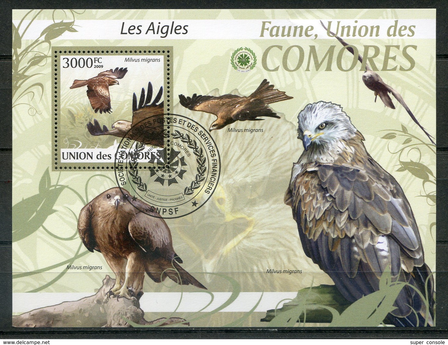 COMORES   2009   Aigles   Eagle   Adler   Oblit / Used - Comoren (1975-...)