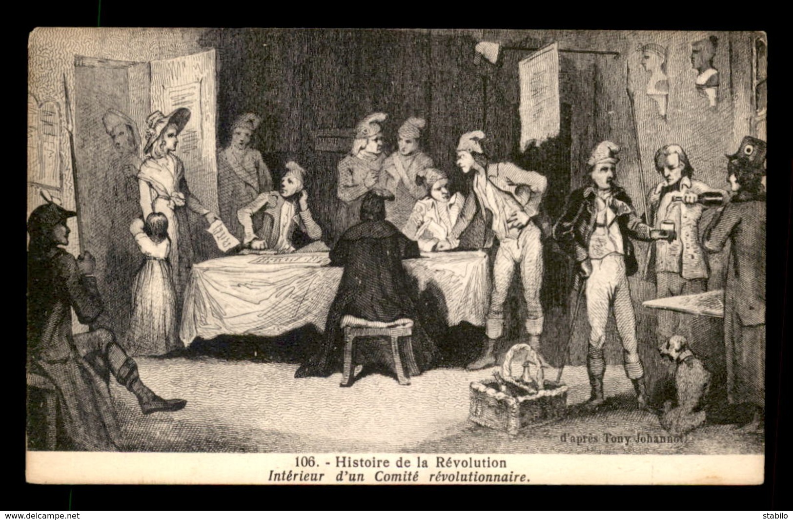 75 - PARIS - GRAVURE - HISTOIRE DE LA REVOLUTION - INTERIEUR D'UN COMITE REVOLUTIONNAIRE D'APRES TONY JOHANNOT - Autres & Non Classés