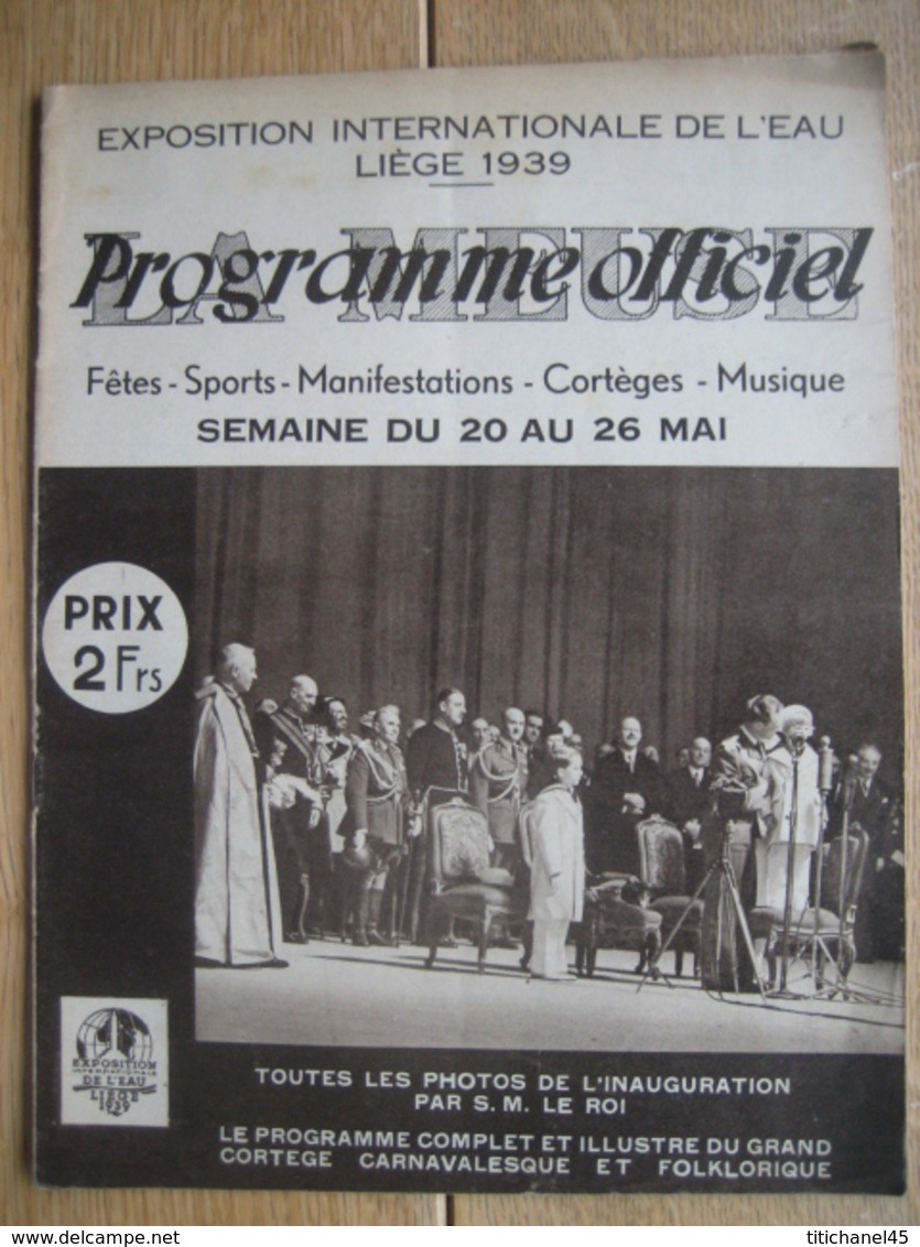 Programme Officiel De L'EXPOSITION INTERNATIONALE DE L'EAU, LIEGE 1939 - N°1 - 32 PAGES - Programma's