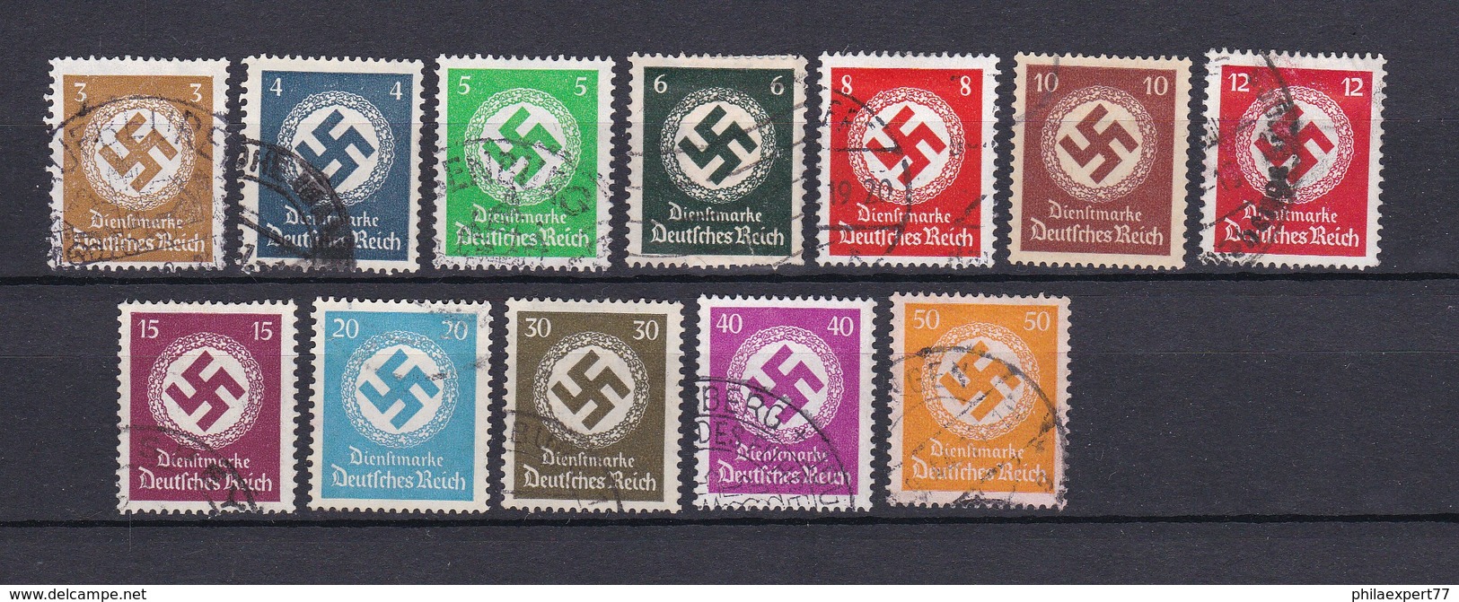 Deutsches Reich - 1934 - Dienstmarken - Michel Nr. 132/143 - Gest. - 40 Euro - Gebraucht