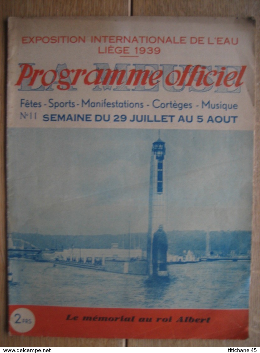 Programme Officiel De L'EXPOSITION INTERNATIONALE DE L'EAU, LIEGE 1939 - N°11 - 24 PAGES - Programma's