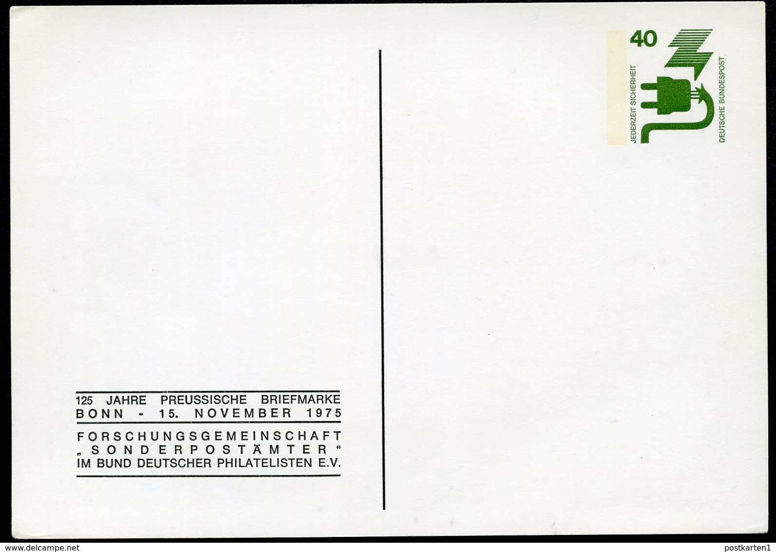 Bund PP69 D2/002 125 Jahre BRIEFMARKEN PREUSSEN Bonn 1975  NGK 4,00 € - Cartoline Private - Nuovi