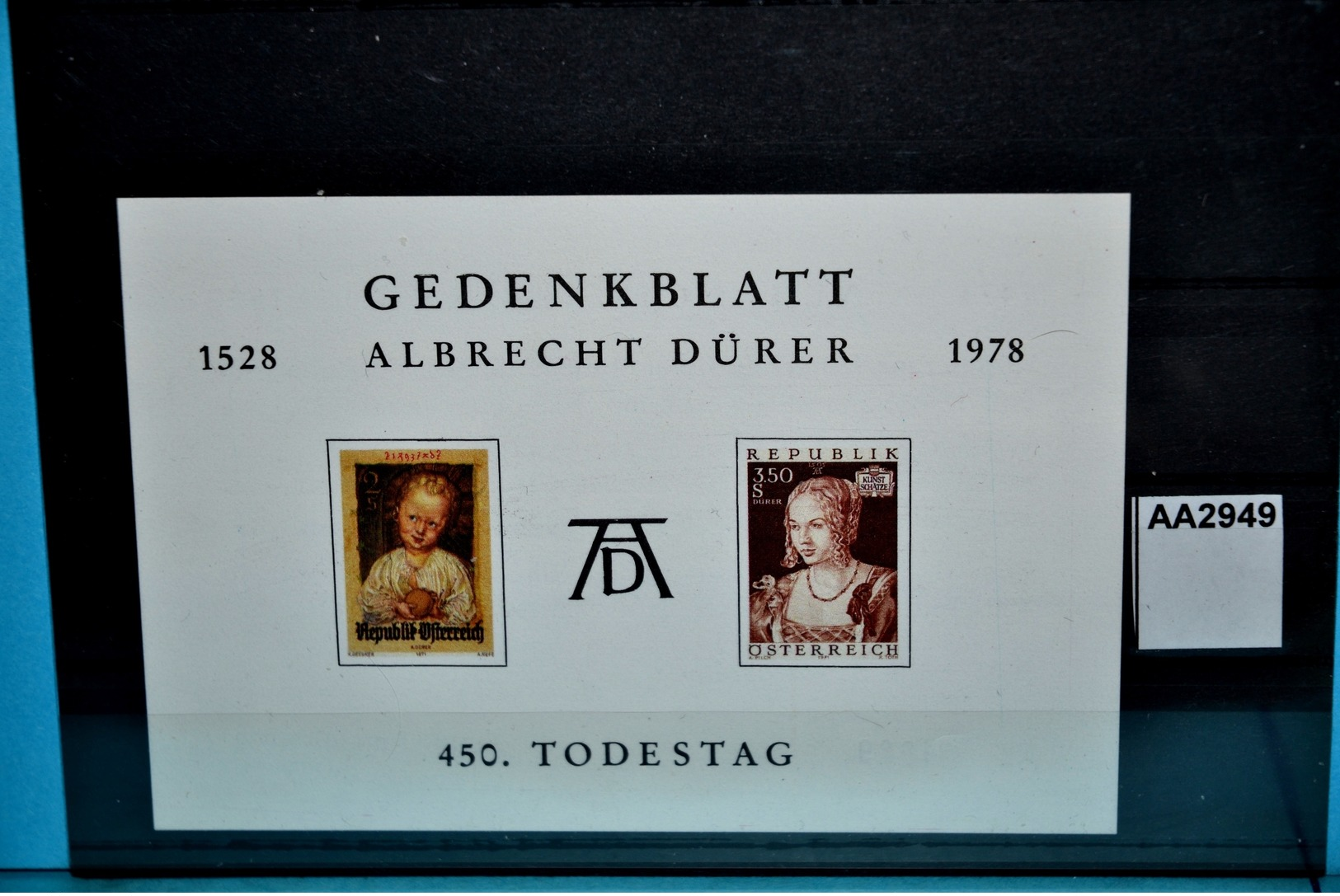 Aa2949 Gedenkblatt 450. Todestag Albrecht Dürer, Maler, Painter, Peintre, Pintor, Pittore, Österreich 1978 - Autres & Non Classés