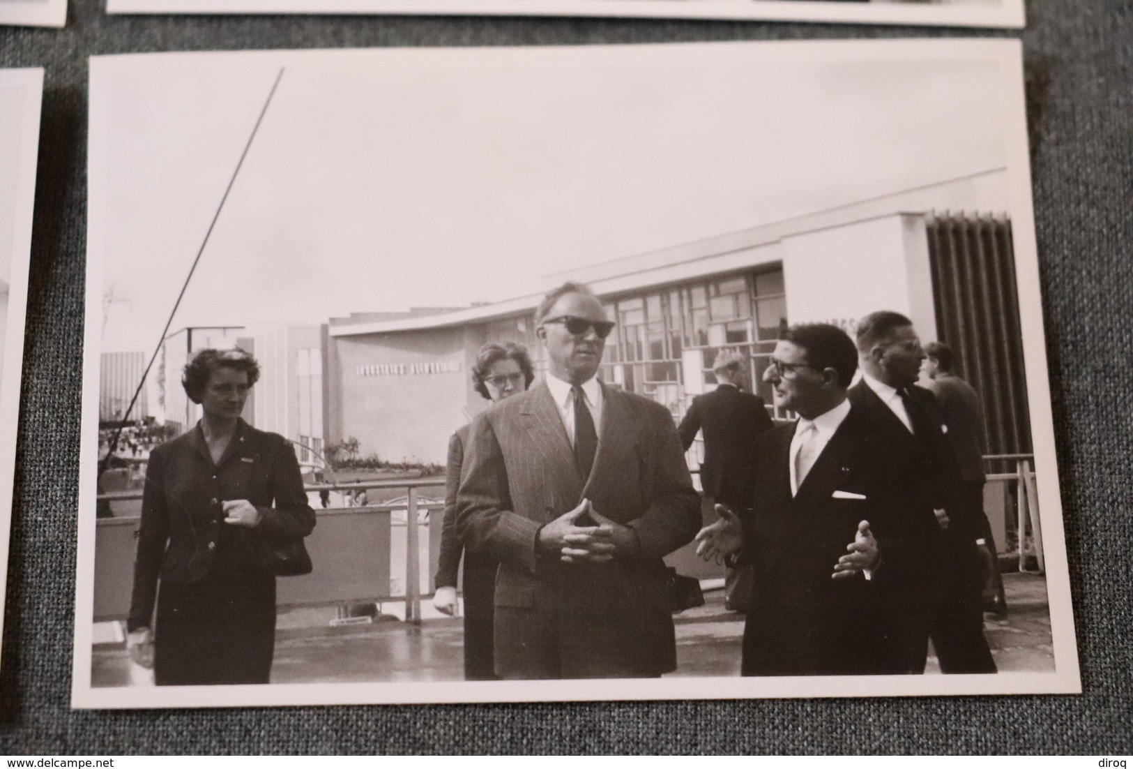 Exposition Bruxelles 1958 ,RARE photo originale avec le Roi Léopold ,lot de 10 photos,12 Cm. sur 9 Cm.Expo 58