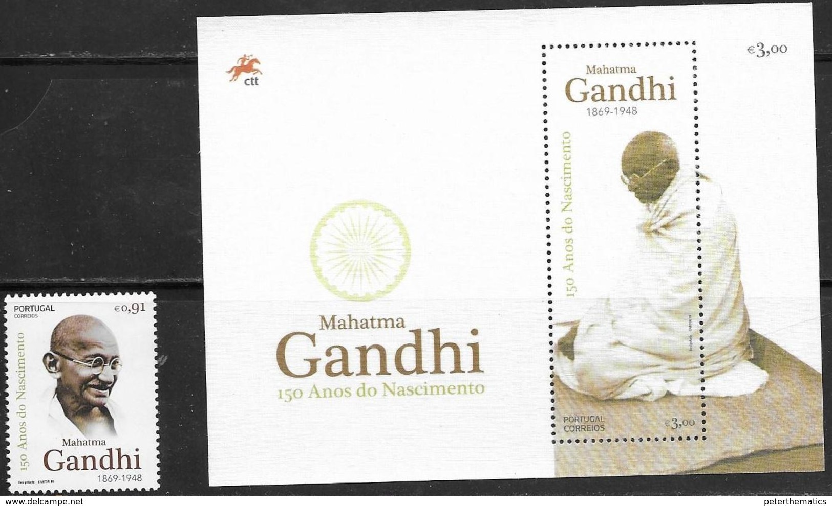 PORTUGAL, 2019, MNH, GANDHI, 1v+S/SHEET - Mahatma Gandhi