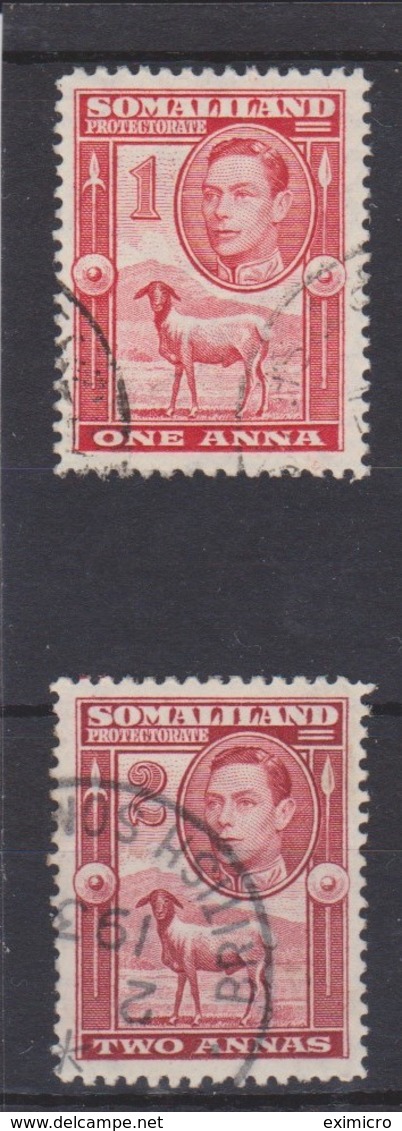 SOMALILAND 1938 1a, 2a, SG 94, 95, FINE USED Cat £8.25 - Somalilandia (Protectorado ...-1959)
