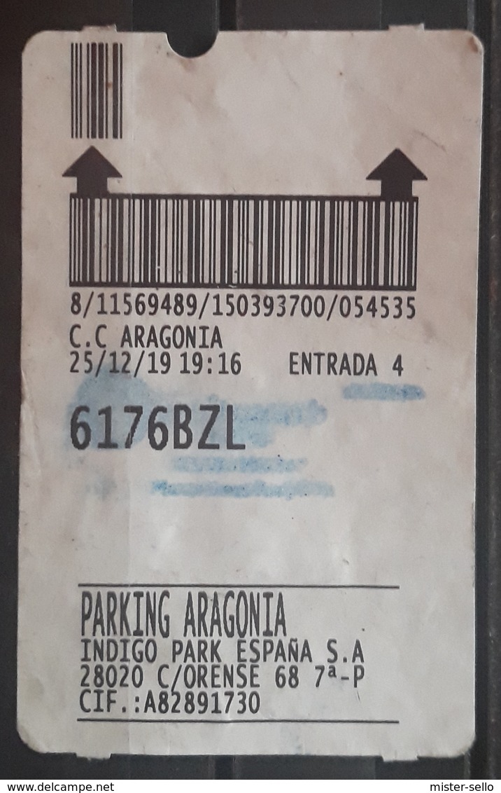 TICKET - PARKING - APARCAMIENTO COCHES - CARS. - Tickets - Entradas