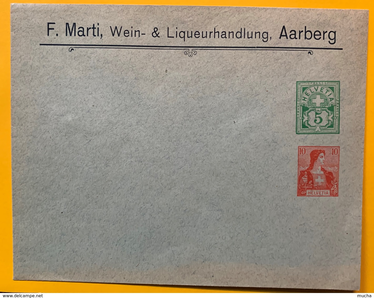 9798 -  Enveloppe Privée  F.Marti Wein & Liquerhandlung Aarberg 5 Ct + 10 Ct Neuve - Entiers Postaux