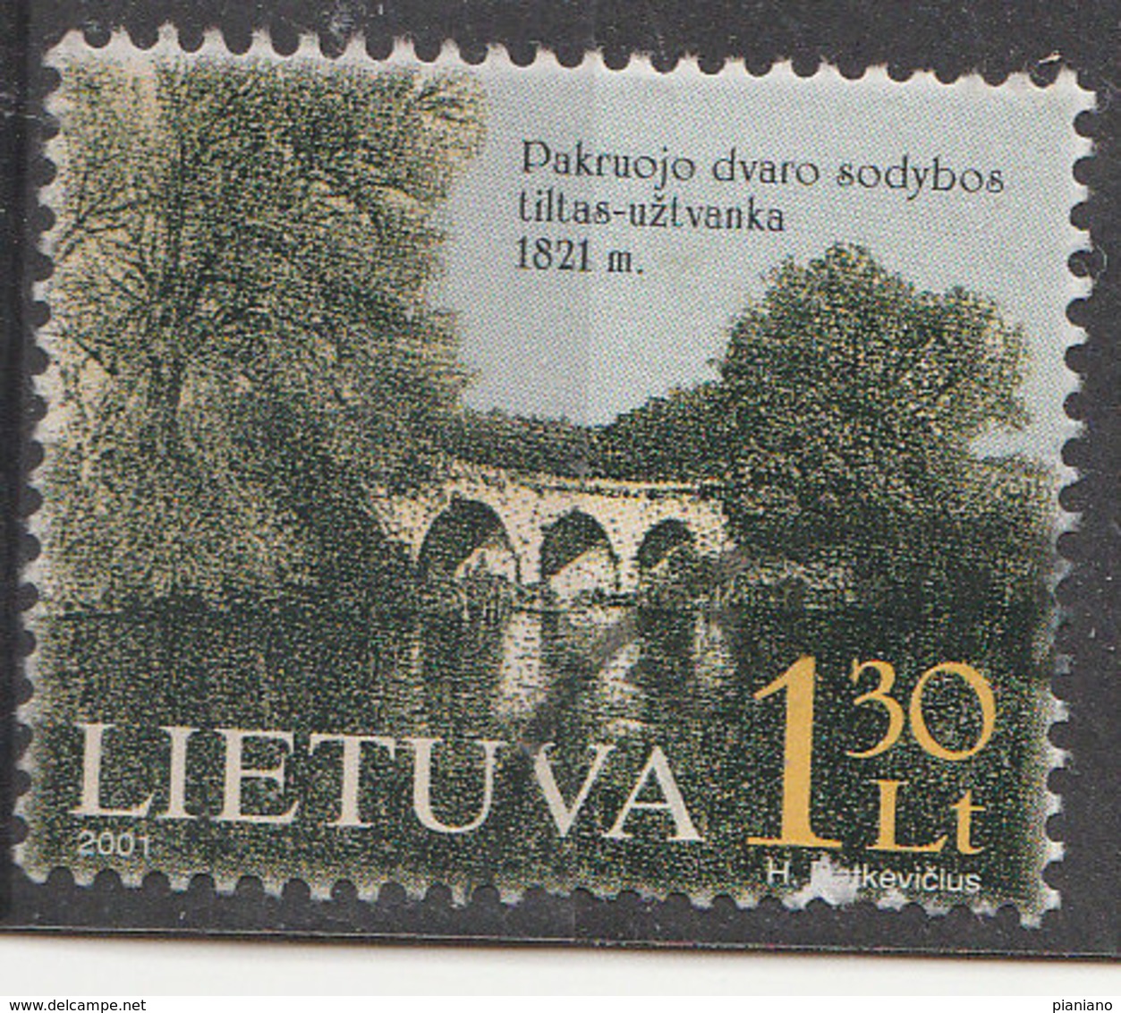 PIA  - 2001 : LITUANIA : PontePakujoris - (Yv 667) - Ponts