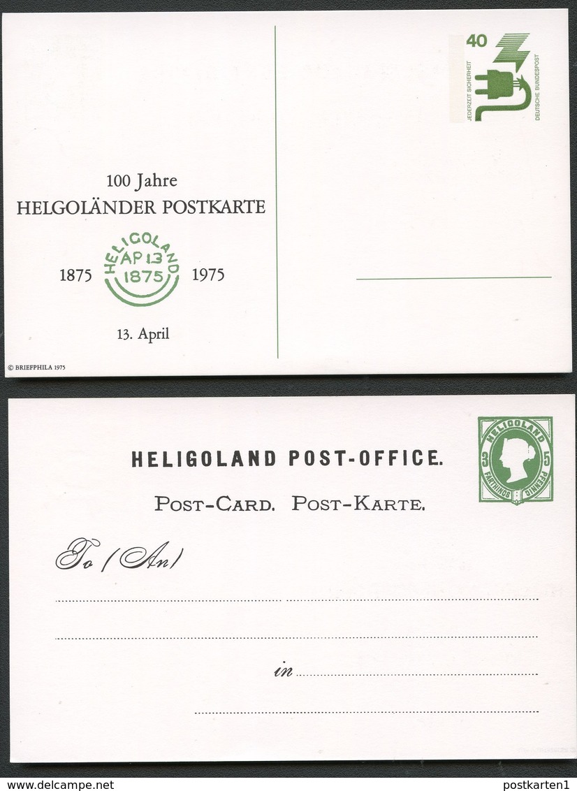 100 J. POSTKARTE HELGOLAND 1975  Bund PP69 D2/012 NGK 4,00 € - Briefmarken Auf Briefmarken