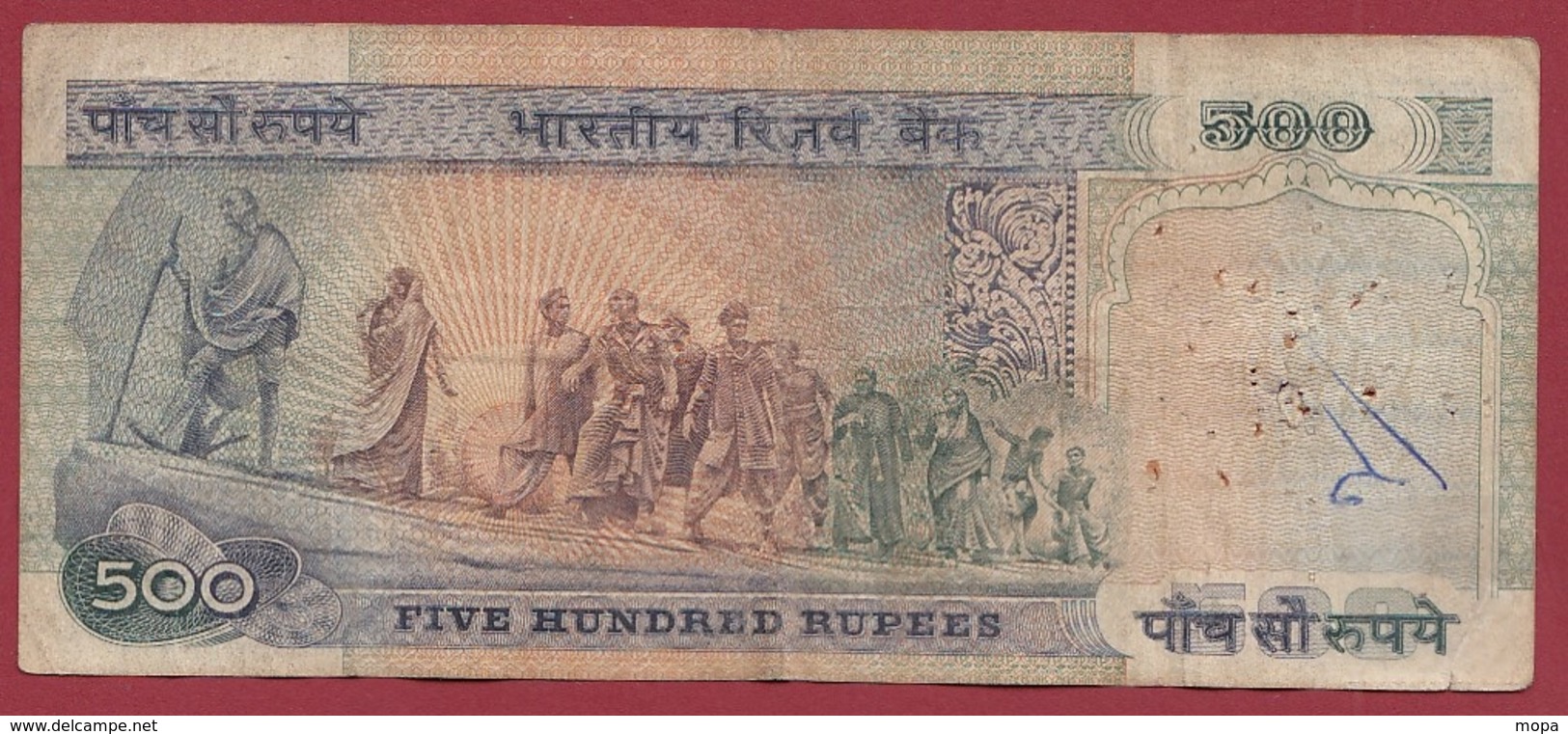 Inde 500 Rupees 1987 (SIGN 87-- TRES FORTE COTE EN UNC) Dans L 'état (6) - India